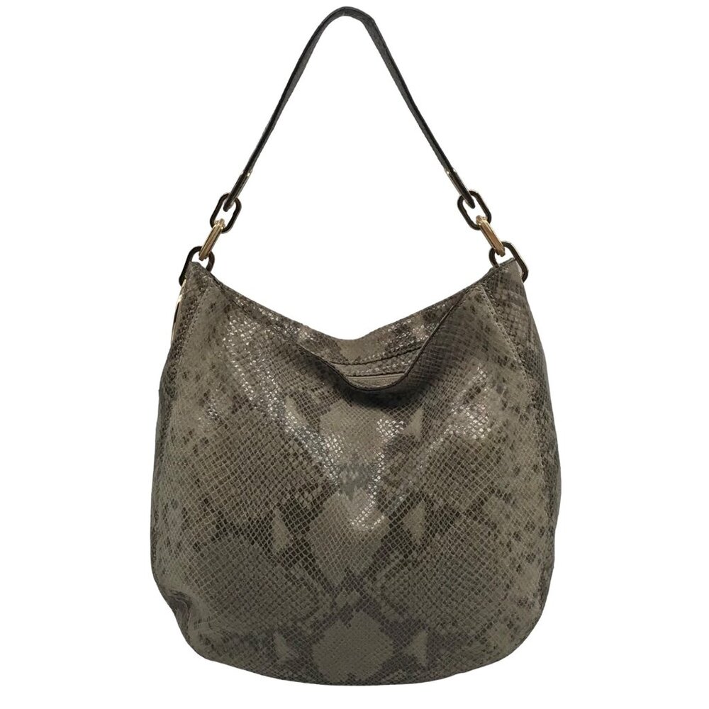 Michael Kors Fulton Angora Python Embossed Medium Chain Hobo Bag
